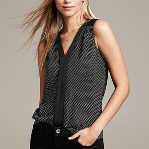 Banana Republic Black with White Polka Dot Tank